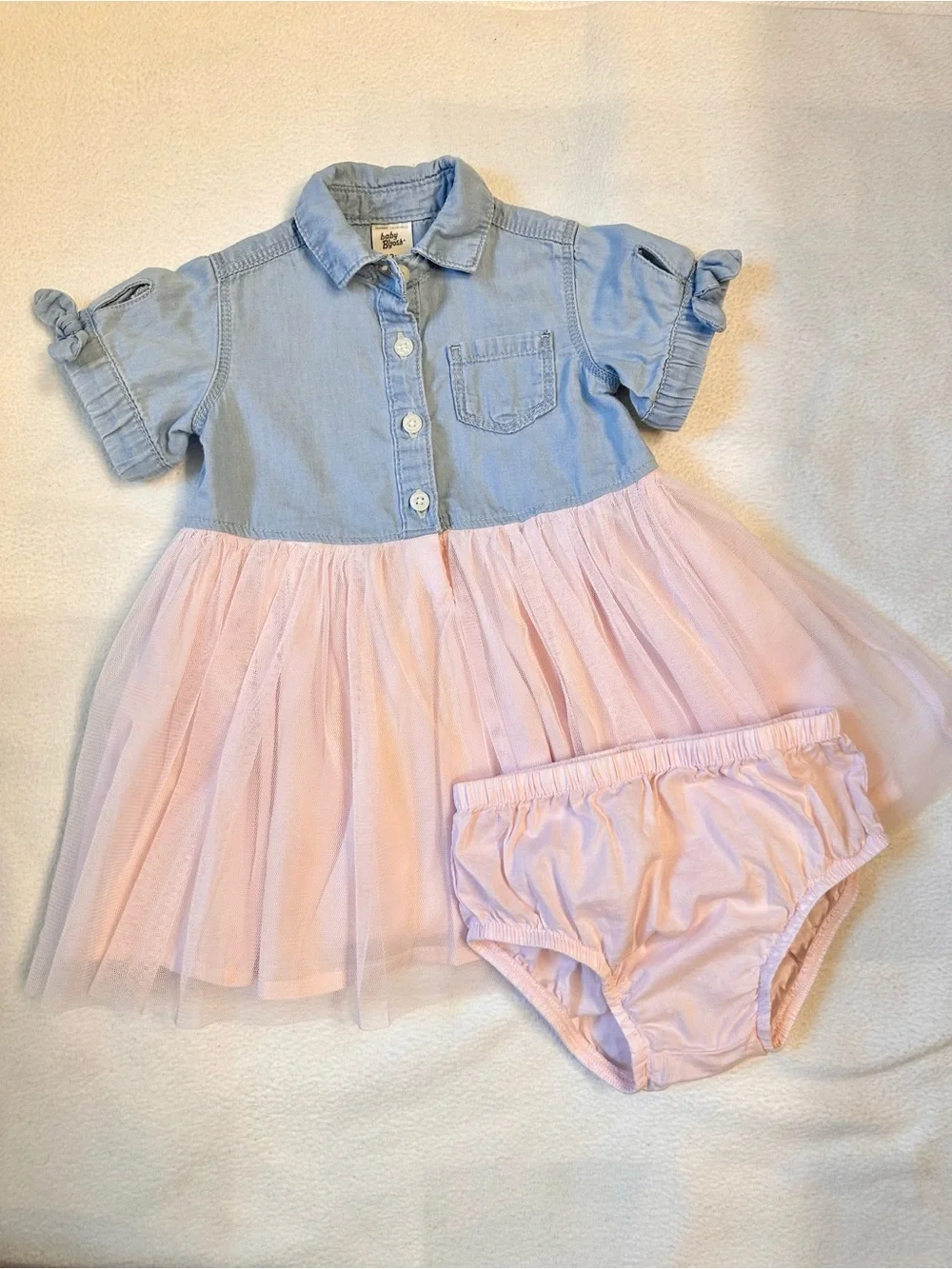 Baby Girl Tulle Short-Sleeve Dress